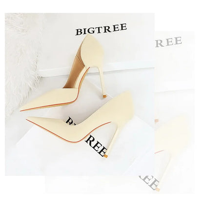 626-1 Fashionable Simple Slim Fit Ultra High Heel Shallow Pocket Single Shoe Women High Heel Korean Style