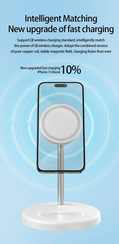 2-in-1 Wireless Fast Charger for iPhone 15/14/13/12 Pro Max & AirPods Pro – Upgraded Foldable Charging Dock