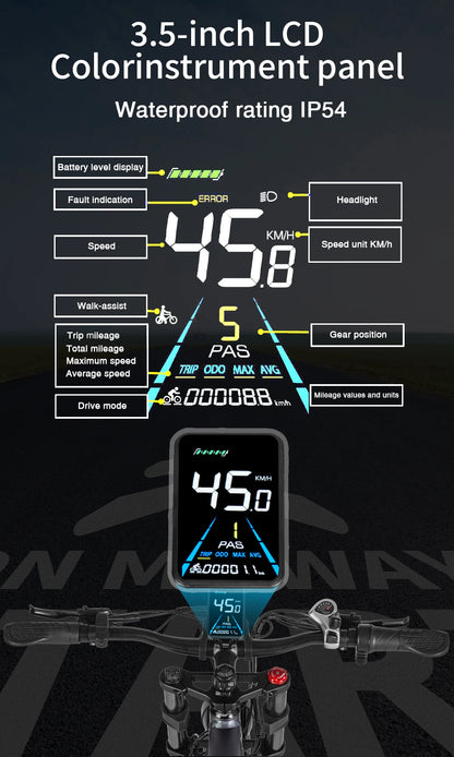 Nathaniel SYR08 2000W Dual Motor E-Bike,20*4.0 Fat Tire,20AH Detachable battery,Speed 50+,Daily commuting, Adult Electric Bike