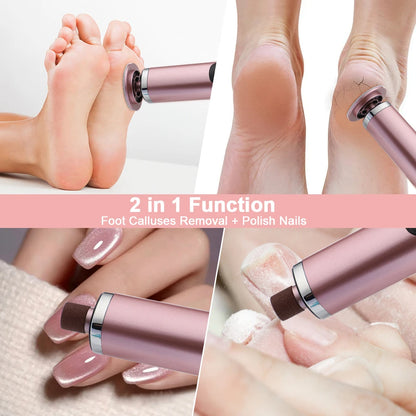 Electric Foot Callus Remover Foot Care File Heels Dead Skin Pedicure Tool Electronic Foot Grinder and Replacement Sandpaper