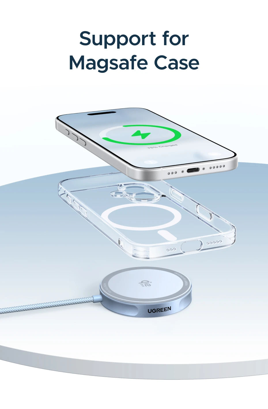 UGREEN Magflow Qi2 25W Wireless Charger For iPhone 17 16 Pro Max Fast Charging Qi2 Certified Magsafe Phone Charging Pad