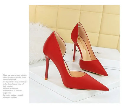 626-1 Fashionable Simple Slim Fit Ultra High Heel Shallow Pocket Single Shoe Women High Heel Korean Style