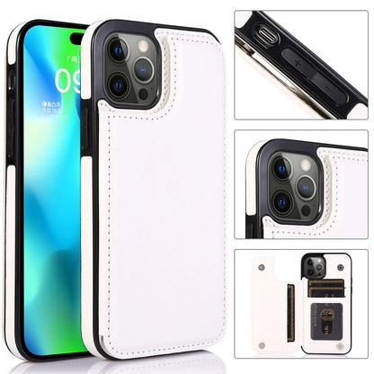 Wallet Double Button With Card Slot Stand Flip Leather Case For iPhone 16e 16 Pro Max 15 Plus 14 13 12 Mini 11 SE3 SE2 X XR 8 7