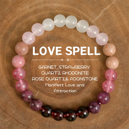 Attract Love Bracelet Women's Colorful Imperial Jasper and Rose Quartz Beaded Bracelets