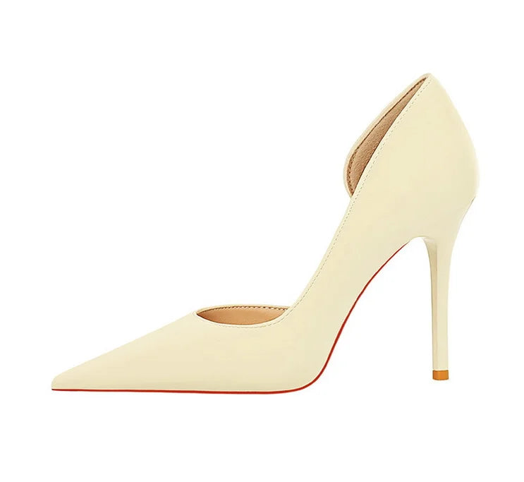 626-1 Fashionable Simple Slim Fit Ultra High Heel Shallow Pocket Single Shoe Women High Heel Korean Style