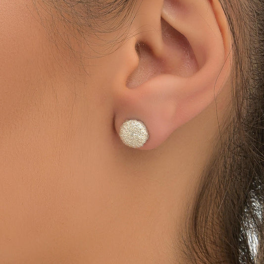 Tiny Sea Urchin Stud Earrings: Minimalist Ocean-Inspired Silver