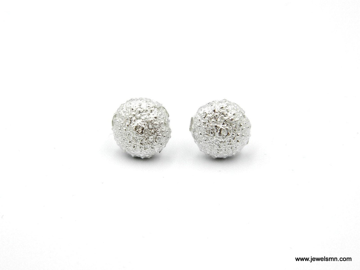 Tiny Sea Urchin Stud Earrings: Minimalist Ocean-Inspired Silver