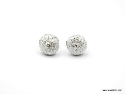 Tiny Sea Urchin Stud Earrings: Minimalist Ocean-Inspired Silver